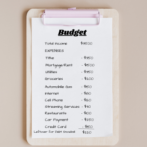 Budget on clipboard