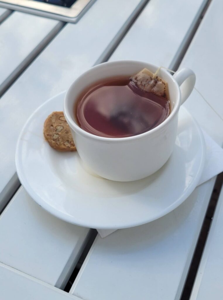 Tea with lemon on the fire pit at the Greenbrier Resort