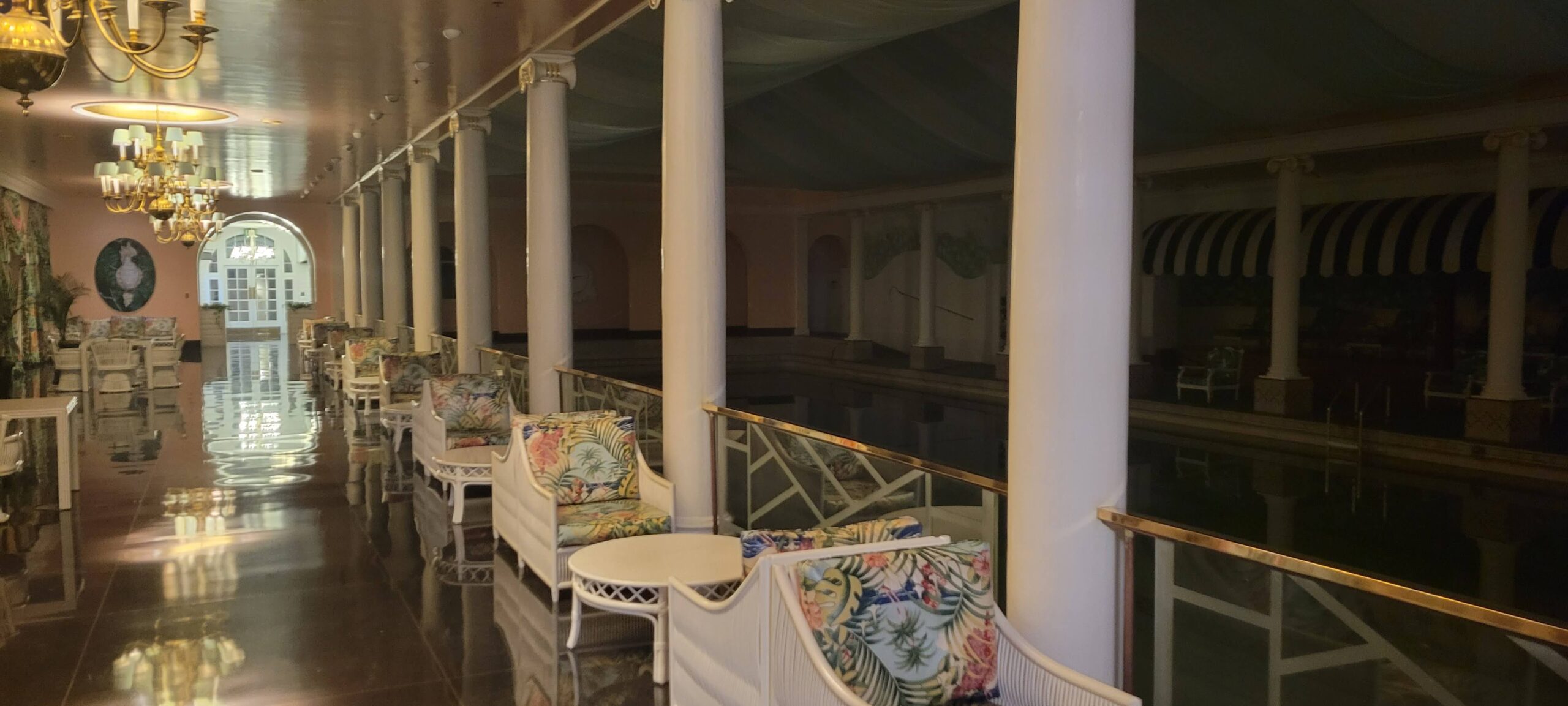 Indoor pool area at The Greenbrier resort